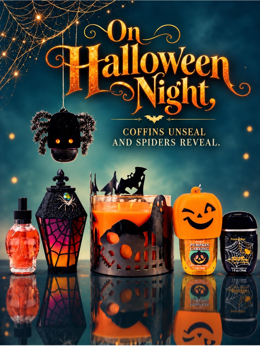 BBW Pumpkin Carving Halloween Collector Set Spider Haunted House